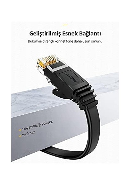 Cat6 Flat Ethernet Kablosu, 5 Metre, Siyah fiyatları