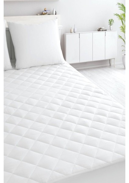 %100 Pamuk Kapitone Fitted Full Kenar Sıvı Geçirmez Yatak Koruyucu Alez Tek-Çift Kişilik-Beyaz fiyatları