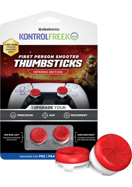 Kontrolfreek Fps Freek Inferno Analog Başlık Seti – Xbox One & Xbox Series X/s Uyumlu – Thumbsticks – Kırmızı
