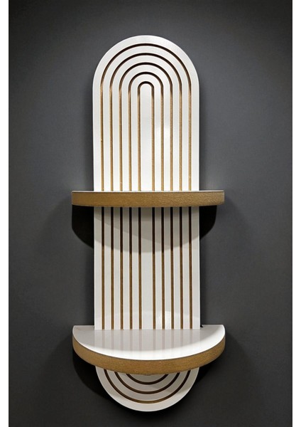 Duvar Rafı - Duvar Dekorasyon - Dekoratif - Ahşap - Beyaz - Mdf