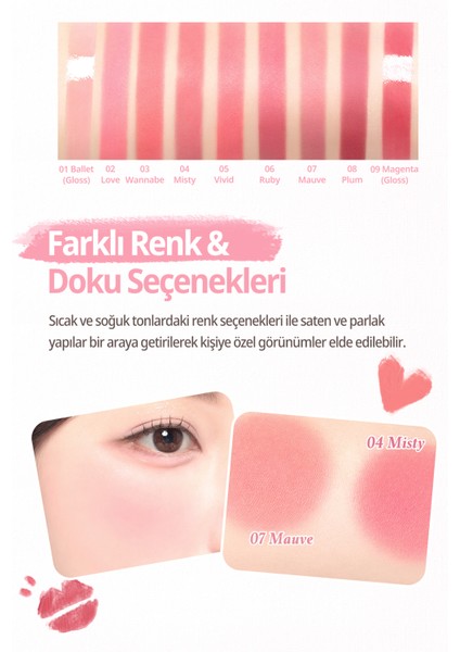9 Renkli Ruj & Allık Paleti Dasıque Mood Painting Lip & Cheek Palette (#03 Pink Coloring) modelleri