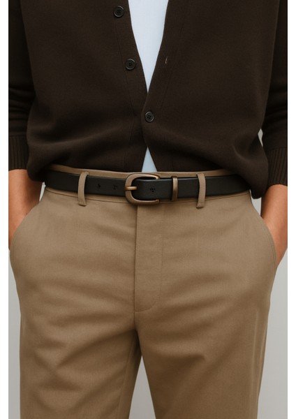 Norton Eskitme Tokalı Hakiki Deri Erkek Kemer