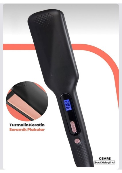 Dijital Ekranlı Geniş Plakalı Turmalin Seramik Saç Düzleştirici, Şık ve Kullanışlı Seçenek fiyatları