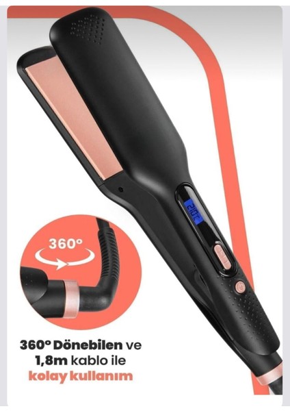 Dijital Ekranlı Geniş Plakalı Turmalin Seramik Saç Düzleştirici, Şık ve Kullanışlı Seçenek modelleri