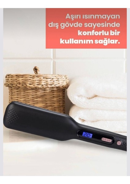 Dijital Ekranlı Geniş Plakalı Turmalin Seramik Saç Düzleştirici, Şık ve Kullanışlı Seçenek fırsatları