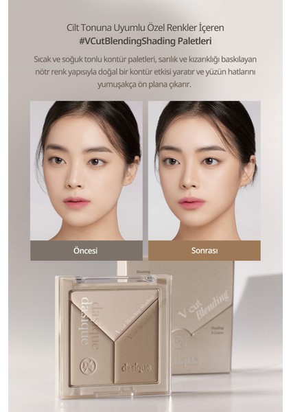 Doğal Gölgelendirme Sunan 3'lü Kontür Paleti Dasıque V Cut Blending Shading (#01 Warm Blending) fırsatları