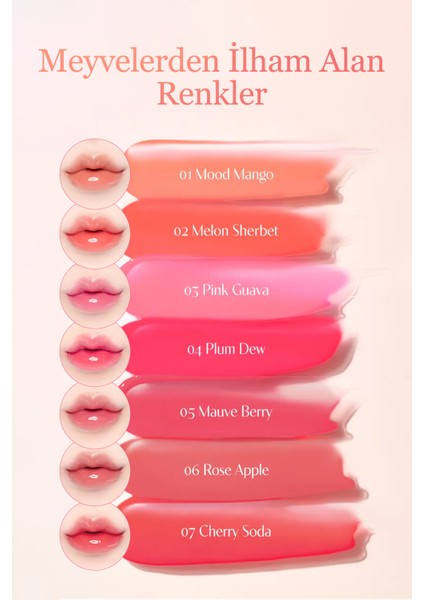 Yoğun Parlaklık ve Canlı Renkler Sunan Kalıcı Tint Dasıque Juicy Dewy Tint (#02 Melon Sherbet) modelleri