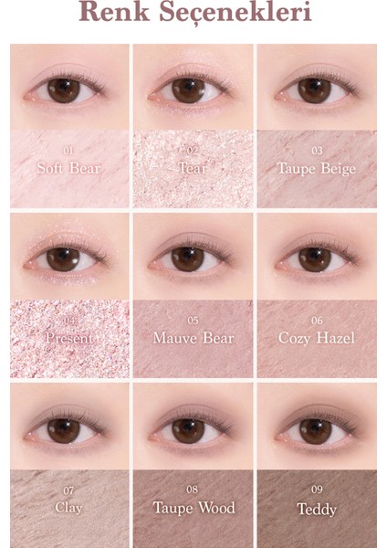 Mat ve Işıltılı Renk Seçenekleri Sunan Far Paleti Dasıque Shadow Palette (#29 Mauve Bear) modelleri