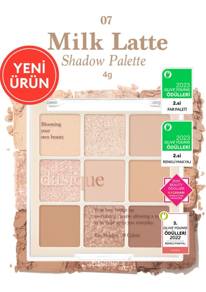 Mat ve Işıltılı Renk Seçenekleri Sunan Far Paleti Dasıque Shadow Palette (#07 Milk Latte)