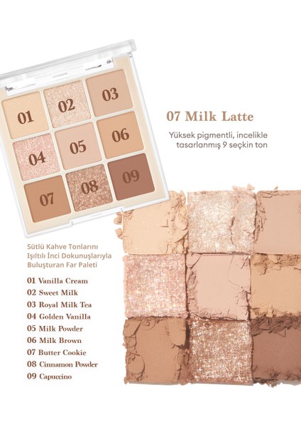 Mat ve Işıltılı Renk Seçenekleri Sunan Far Paleti Dasıque Shadow Palette (#07 Milk Latte) fiyatları