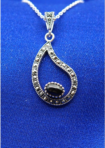 925 Ayar Kadın Oltu Taşı Kadın Kolye SK00095 fiyatları