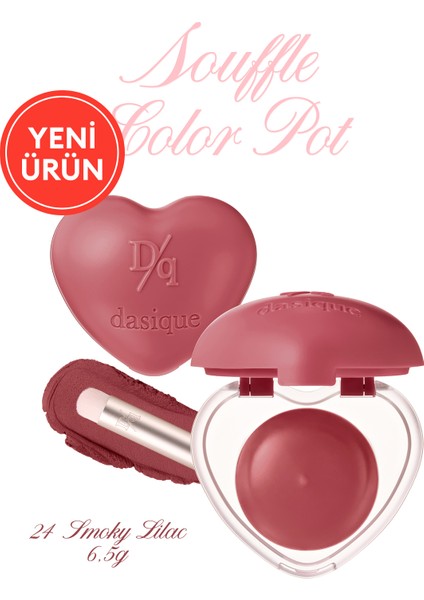 Kalp Tasarımlı, Yoğun Pigmentli, Köpük Yapılı, Kadife Bitiş Sunan Ruj Dasıque Souffle Color Pot #24 Smoky Lilac