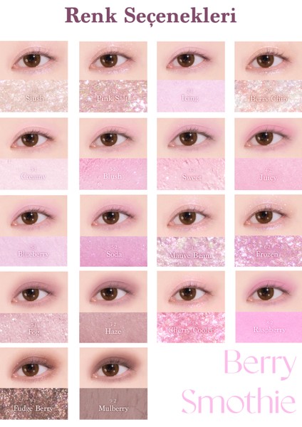 Mat ve Işıltılı Renk Seçenekleri Sunan Far Paleti Dasıque Shadow Palette (#18 Berry Smoothie) modelleri