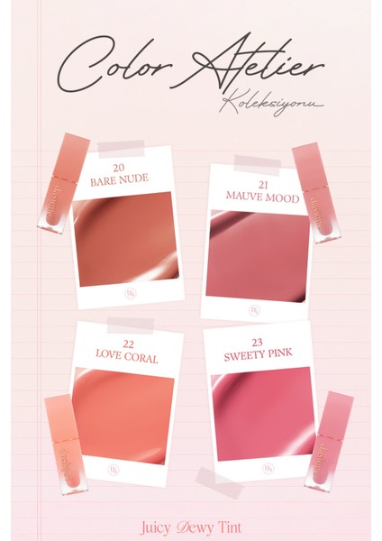 Yoğun Parlaklık ve Canlı Renkler Sunan Kalıcı Tint Dasıque Juicy Dewy Tint (#21 Mauve Mood) modelleri