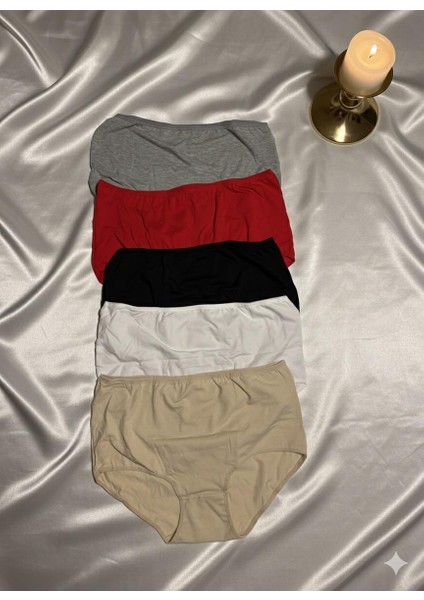 Kadın Büyük Beden Battal Çok Renkli Külot 5'li Paket