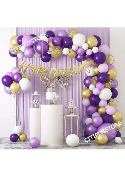 Mor Balon Zinciri Seti