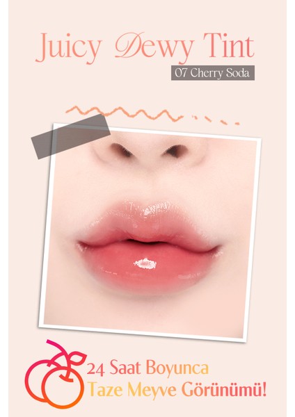 Yoğun Parlaklık ve Canlı Renkler Sunan Kalıcı Tint Dasıque Juicy Dewy Tint (#07 Cherry Soda) fiyatları
