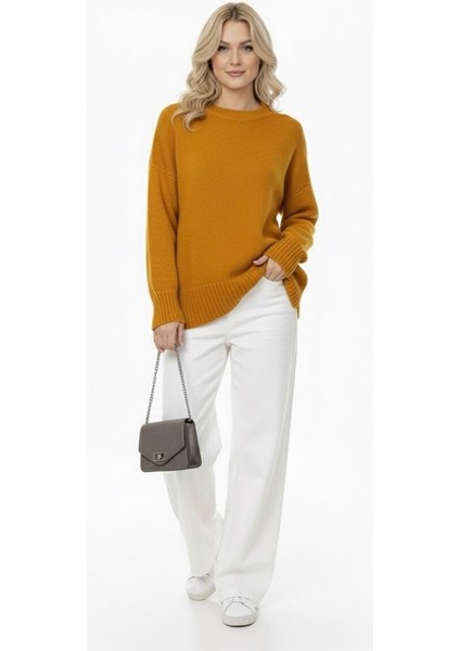 Basic Kadın Kazak Hardal Oversize fiyatları