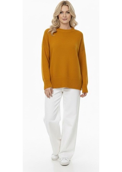 Basic Kadın Kazak Hardal Oversize fırsatları