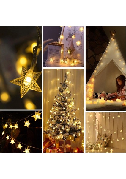 20 Adet Mini Yıldız LED 5 Metre Günışığı Rengi Dekoratif LED (5051) fırsatları