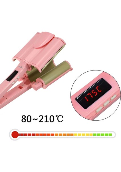 Pembe Su Dalgası Saç Maşası 32 mm Seramik Kaplama, Şık ve Kullanışlı Tasarım