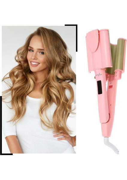 Pembe Su Dalgası Saç Maşası 32 mm Seramik Kaplama, Şık ve Kullanışlı Tasarım fırsatları