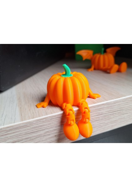 Oturan Bal Kabağı Oturan Pumpkin Dekoratif Halloween Cadılar Bayramı Dekor Aksesuar ( 3 Adet )