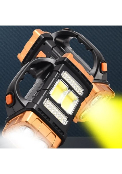 Solar ve USB Şarjlı LED + Cob El Feneri | 1500 Mah Şarjlı Taşınabilir Çalışma Işığı-Su geçirmez (5051) fiyatları
