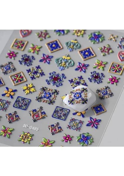 Kabartmalı Bohem Tırnak Süsleme Stickerı 0485 Nail Art Süslemeleri fiyatları