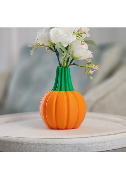 Bal Kabağı Vazo – Sonbahar Dekoratif Masa Süsü- Saksı - Hallowen Bal Kabağı