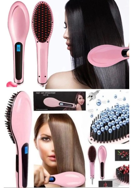 Çok Fonksiyonlu Seramik Kaplamalı Kıvırcık Saç Bigudi ve Tarak, Islak Kuru Temizlik Fırçası