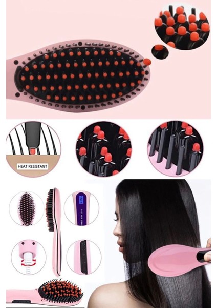 Çok Fonksiyonlu Seramik Kaplamalı Kıvırcık Saç Bigudi ve Tarak, Islak Kuru Temizlik Fırçası fırsatları