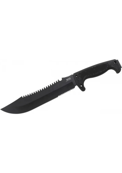 F03T Kamp Tırtıklı Testereli Outdoor Pala / Bıçak 39 cm - Kauçuk Saplı