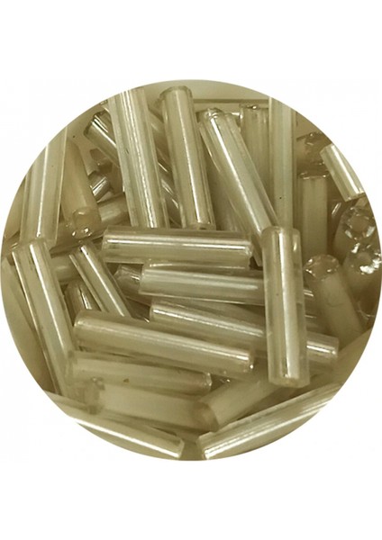 Uzun Boru Kesme Boncuk Çap 2mm Uzunluk 10 mm - 20 Gram - Şeffaf Bej - BNC237 fiyatları