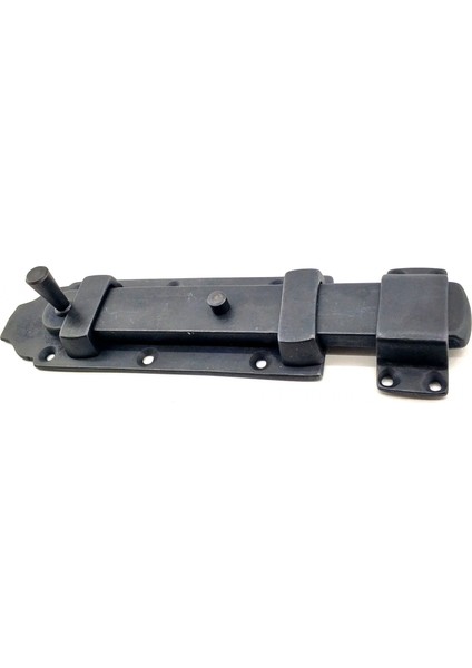 Antika Tarz Dekoratif Pirinç Yassı Kapı Sürgüsü - 55X215 Mm, Oksit