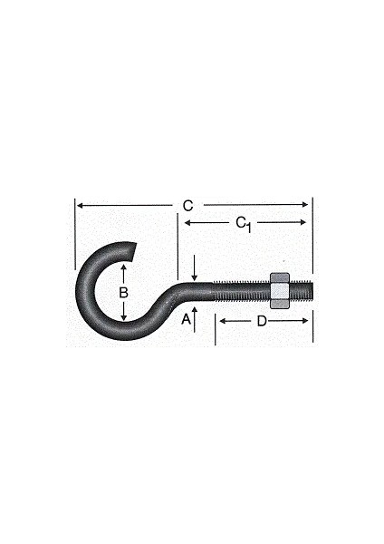 Açık Metrik Kanca M5 / 21X80 - 100 Adet fiyatları
