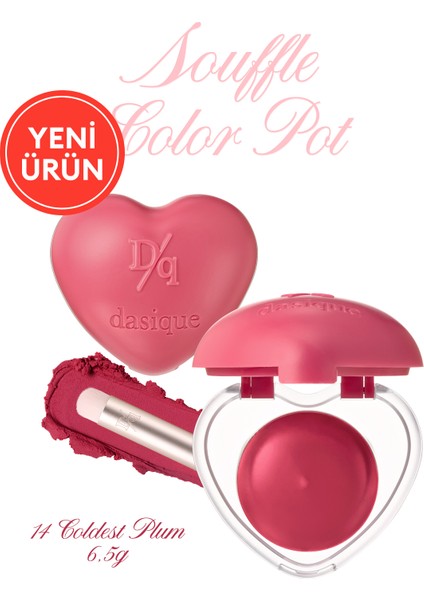 Kalp Tasarımlı, Yoğun Pigmentli, Köpük Yapılı, Kadife Bitiş Sunan Ruj Dasıque Souffle Color Pot #14 Coldest Plum