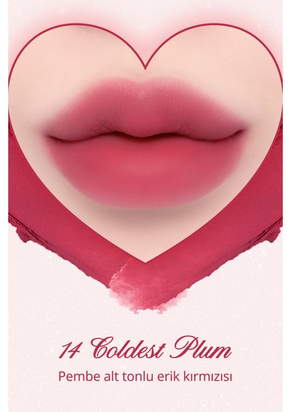 Kalp Tasarımlı, Yoğun Pigmentli, Köpük Yapılı, Kadife Bitiş Sunan Ruj Dasıque Souffle Color Pot #14 Coldest Plum fiyatları