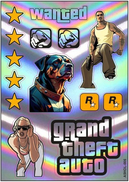 Gogo A4 Sticker Set Gta1