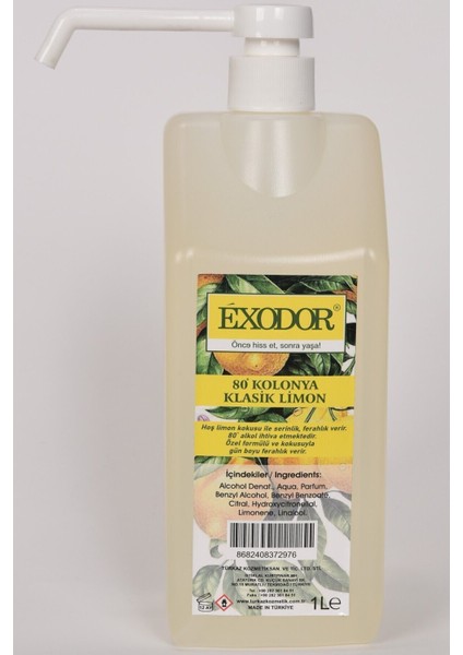 Klasik Limon Kolonyası Sprey Başlıklı 1 Lt 80 Derece