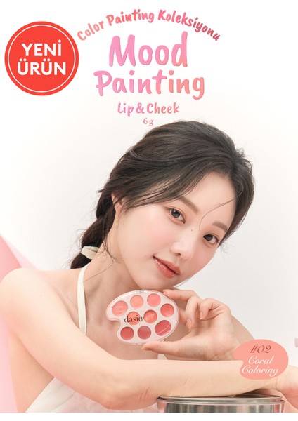 9 Renkli Ruj & Allık Paleti Dasıque Mood Painting Lip & Cheek Palette (#02 Coral Coloring)