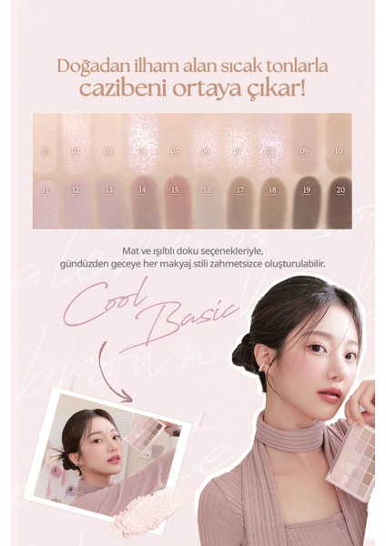 Mat ve Işıltılı Tonlardan Oluşan 20 Renkli Far Paleti Dasıque Mood Shadow Palette (02 Cool Basic) modelleri