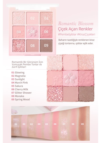 Mat ve Işıltılı Renk Seçenekleri Sunan Far Paleti Dasıque Shadow Palette (#romantic Blossom) fiyatları