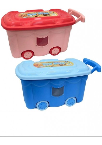 Oyuncak Kutusu Renkli Tekerlekli 1 Adet -AK494