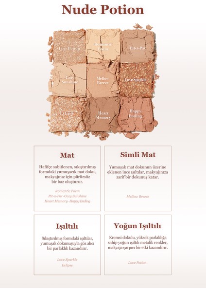Mat ve Işıltılı Renk Seçenekleri Sunan Far Paleti Dasıque Shadow Palette (#03 Nude Potion) modelleri