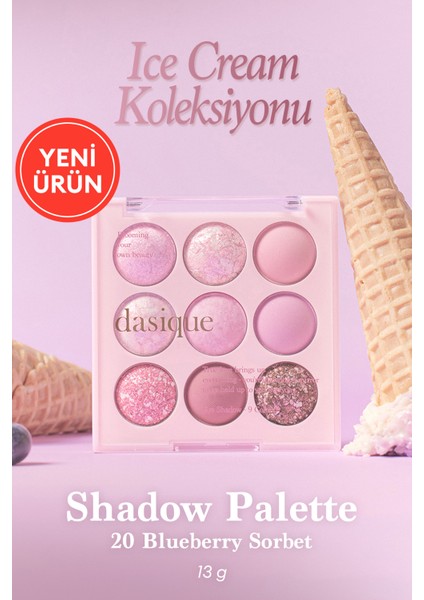 Mat ve Işıltılı Renk Seçenekleri Sunan Far Paleti Dasıque Shadow Palette (#20 Blueberry Sorbet)