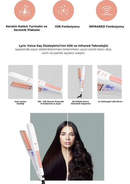 Infrared ve Iyon Teknolojili, Parlak ve Pürüzsüz Saçlar Için Saç Düzleştirici fiyatları
