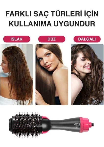 3'ü Bir Arada Kurutmalı ve Şekillendirme Saç Düzleştirici Siyah fırsatları