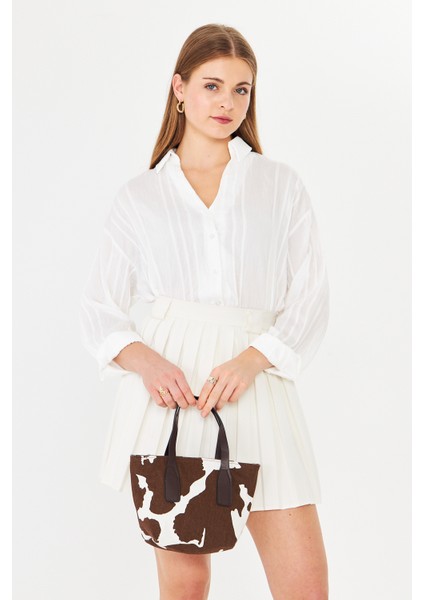 Besti Kahverengi Cow Print Uzun Askılı Çapraz Çanta fiyatları