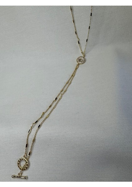 Sallantılı Uzun Zincir Taşlı Kolye fiyatları